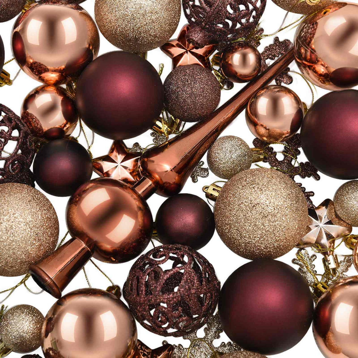 Christmas Ball Set 111 pcs Champagne and Brown 6 cm Polystyrene