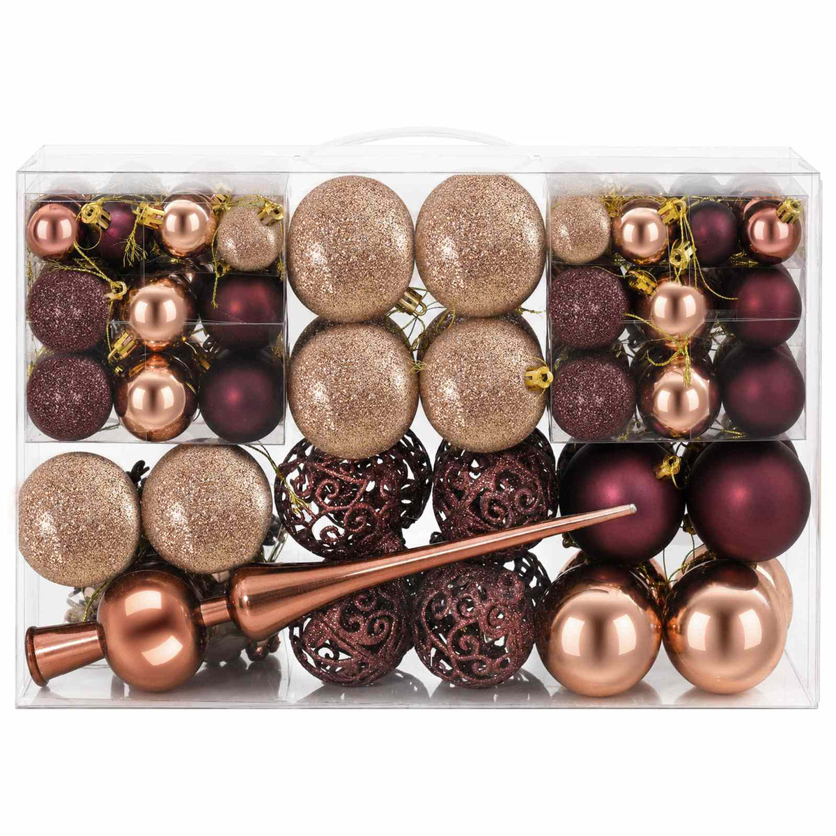 Christmas Ball Set 111 pcs Champagne and Brown 6 cm Polystyrene