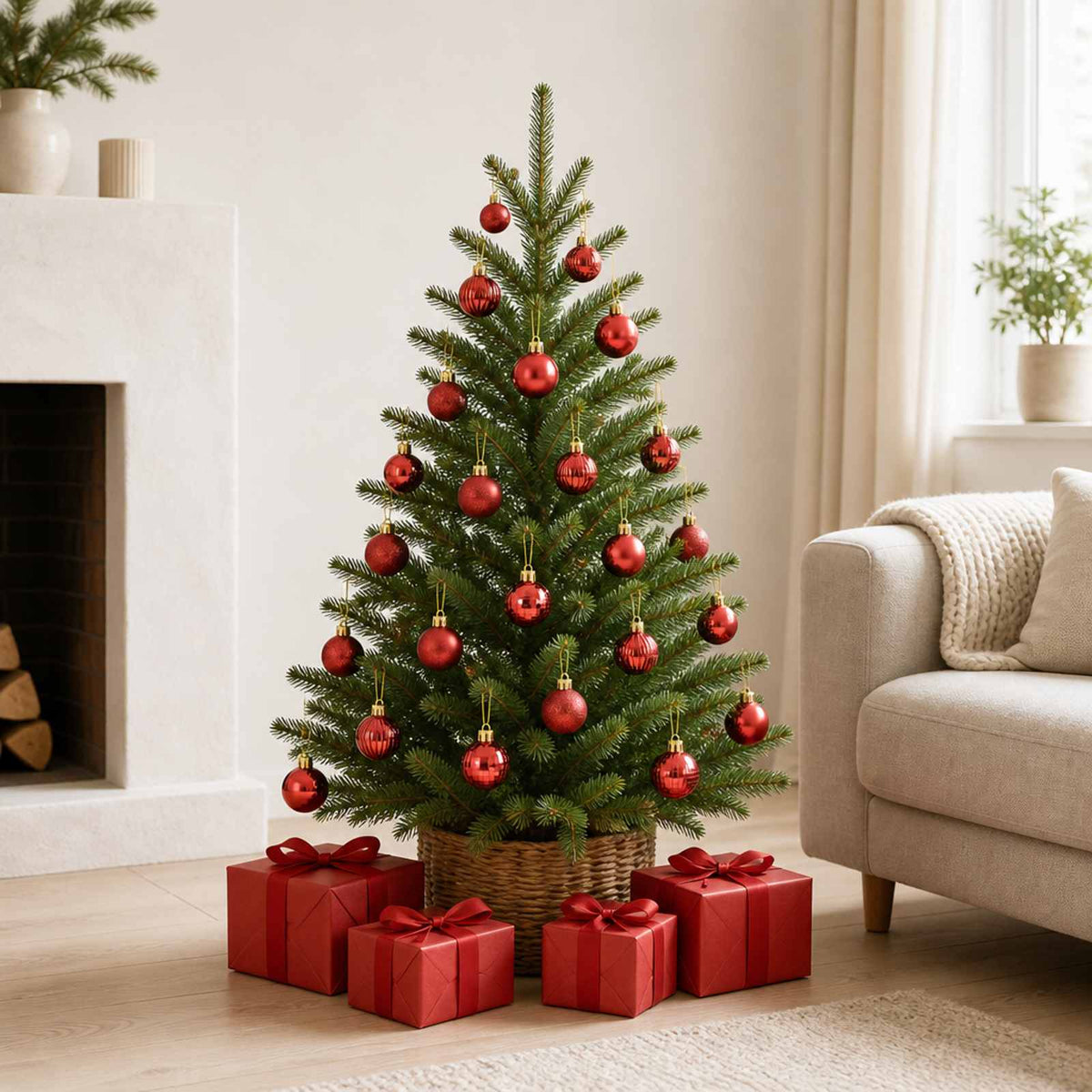 Christmas Ball Set 150 pcs Red 3 cm Polystyrene