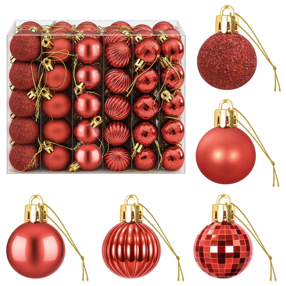 Christmas Ball Set 150 pcs Red 3 cm Polystyrene