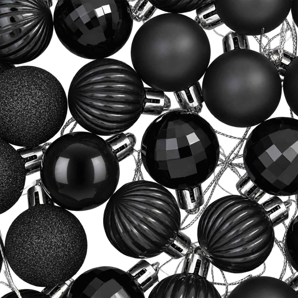 Christmas Ball Set 150 pcs Black 3 cm Polystyrene