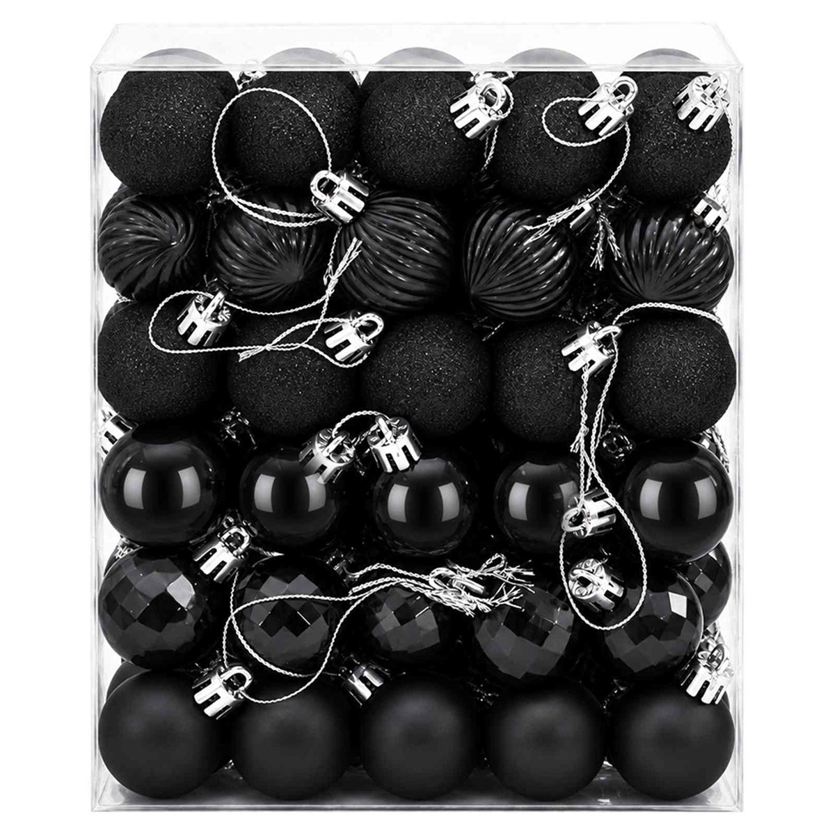 Christmas Ball Set 150 pcs Black 3 cm Polystyrene