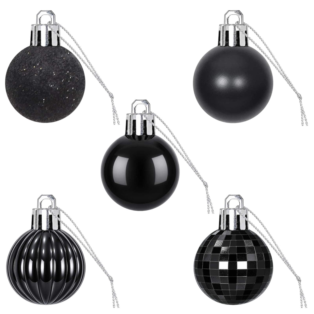 Christmas Ball Set 150 pcs Black 3 cm Polystyrene