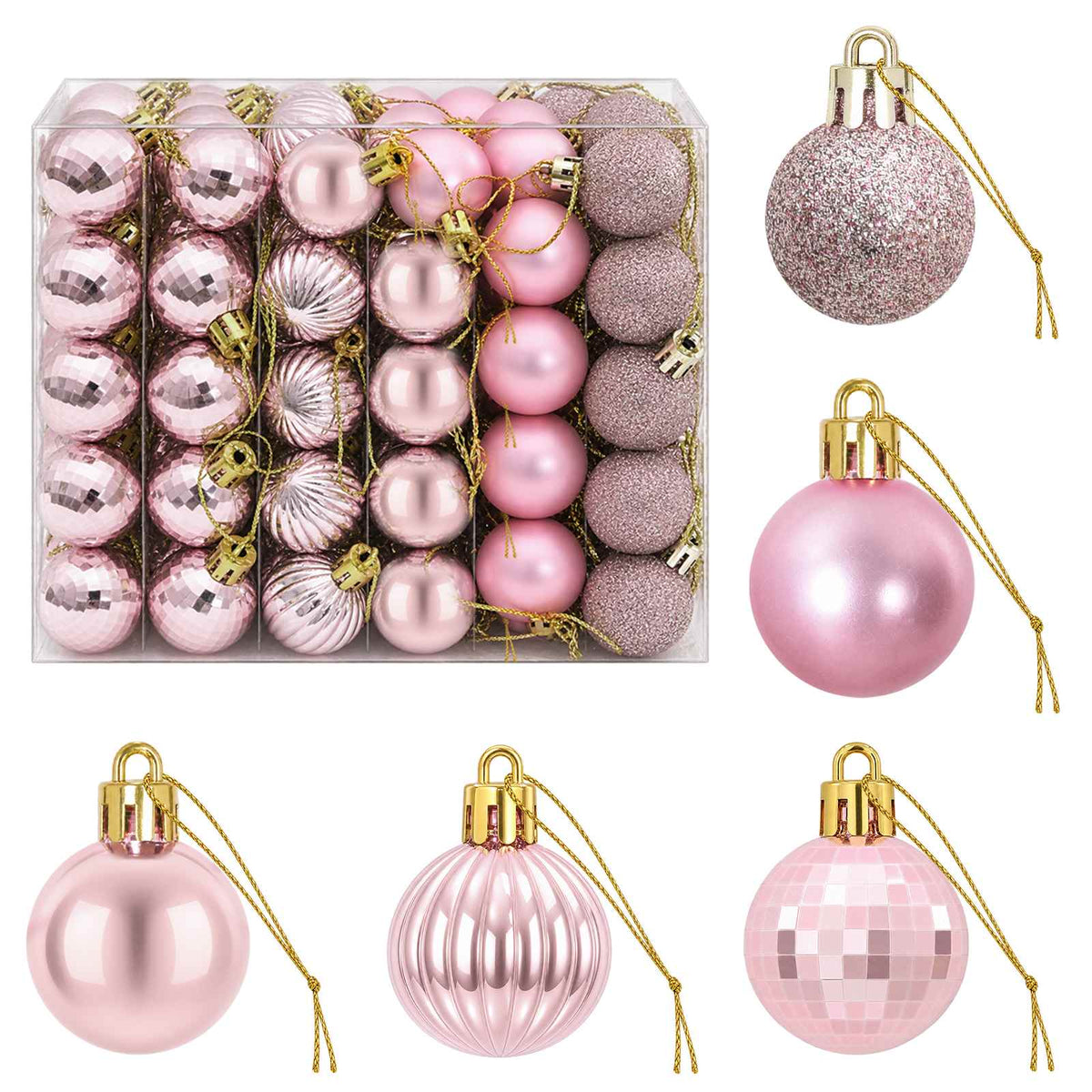 Christmas Ball Set 150 pcs Pink 3 cm Polystyrene