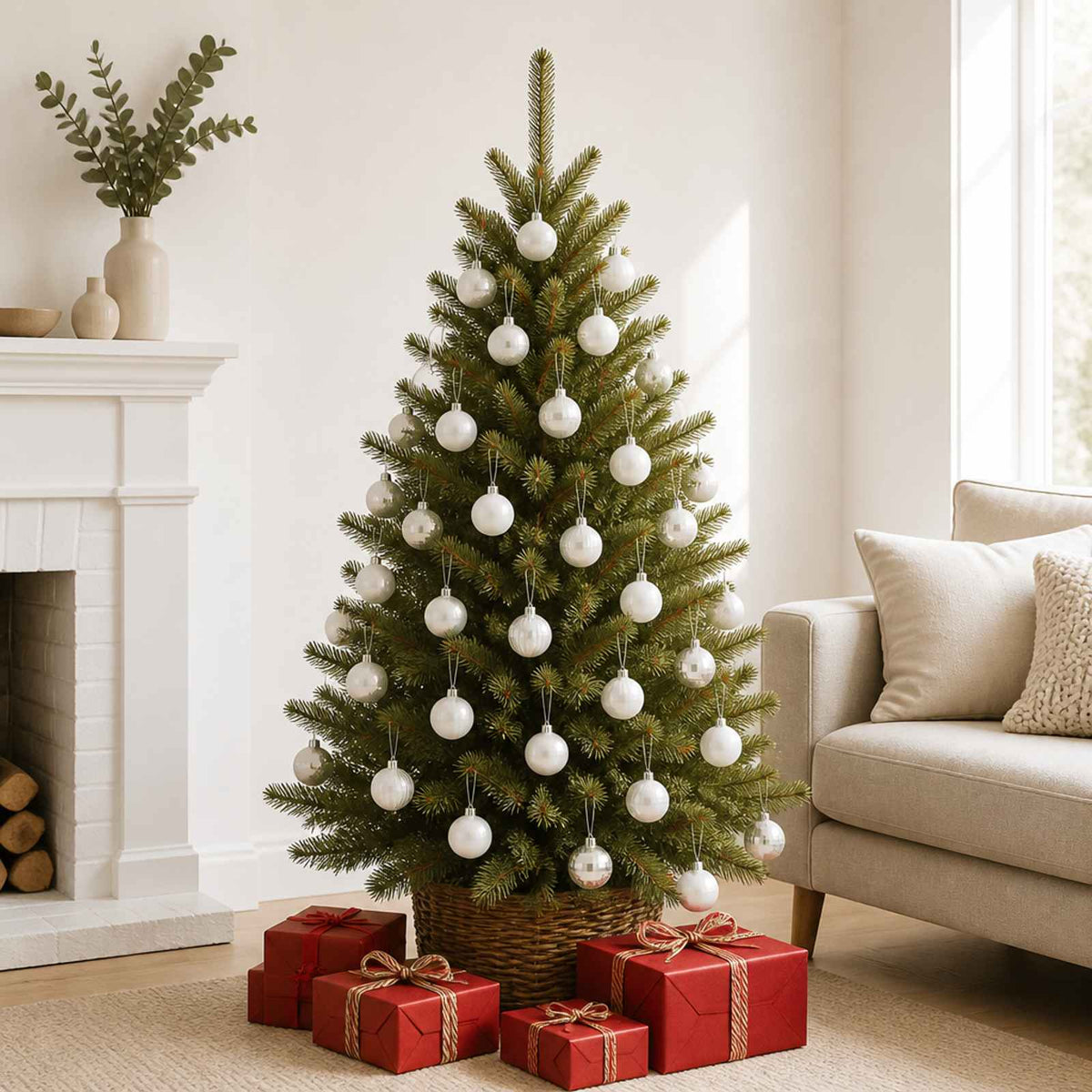 Christmas Ball Set 150 pcs White 3 cm Polystyrene
