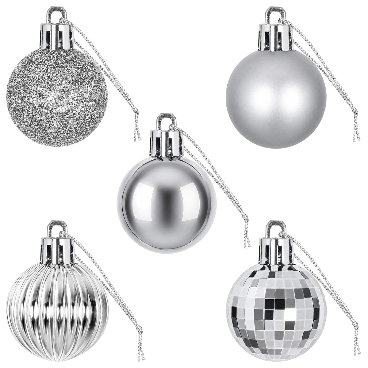 Christmas Ball Set 150 pcs Silver 3 cm Polystyrene