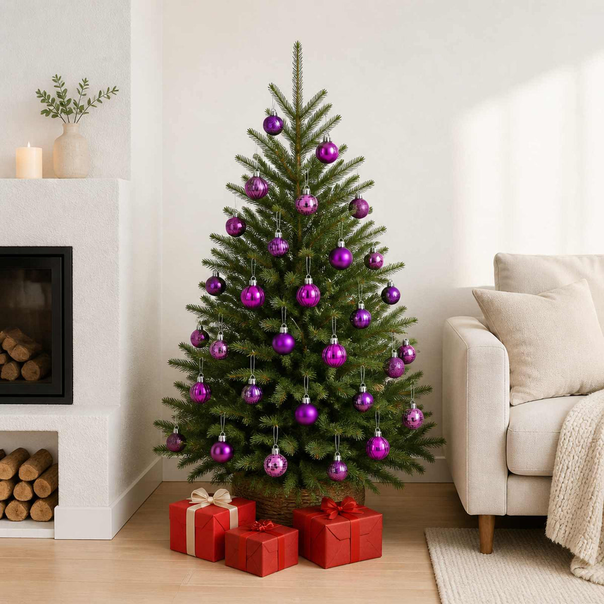 Christmas Ball Set 150 pcs Lilac 3 cm Polystyrene