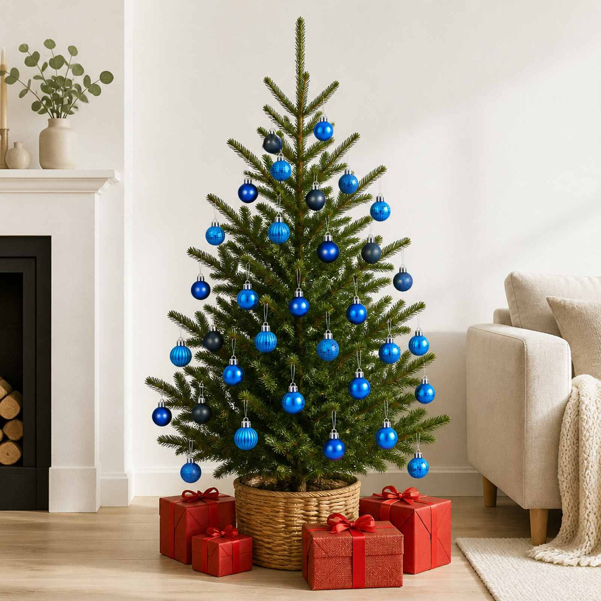 Christmas Ball Set 150 pcs Blue 3 cm Polystyrene