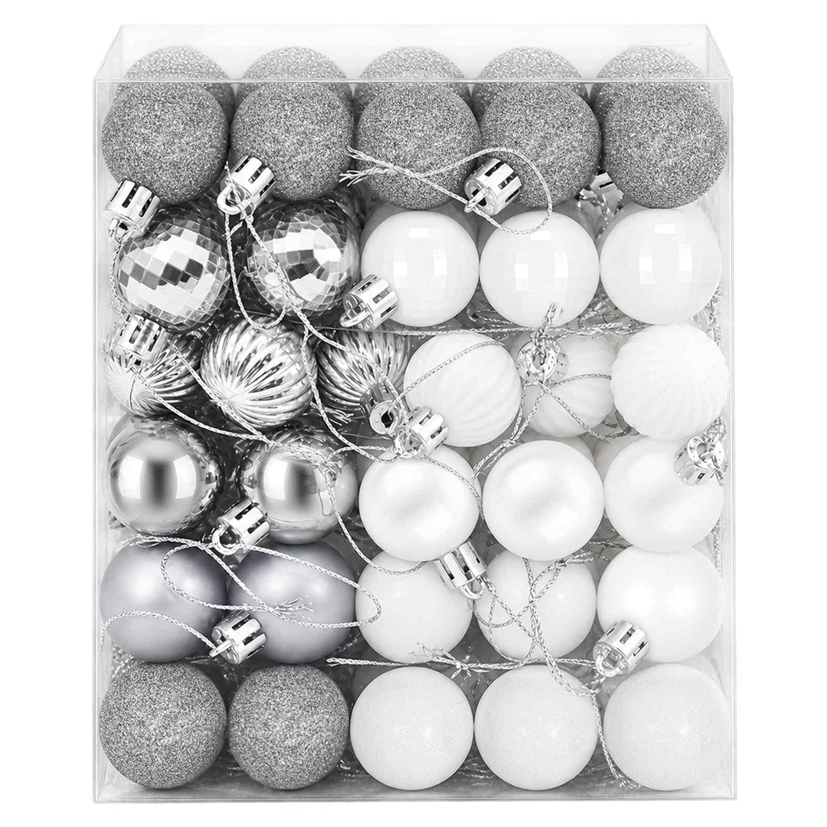 Christmas Ball Set 150 pcs White and Grey 3 cm Polystyrene