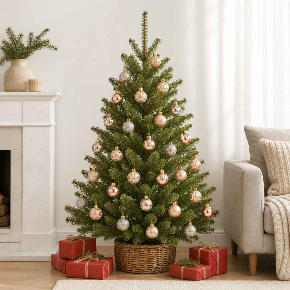 Christmas Ball Set 150 pcs Rose Gold 3 cm Polystyrene