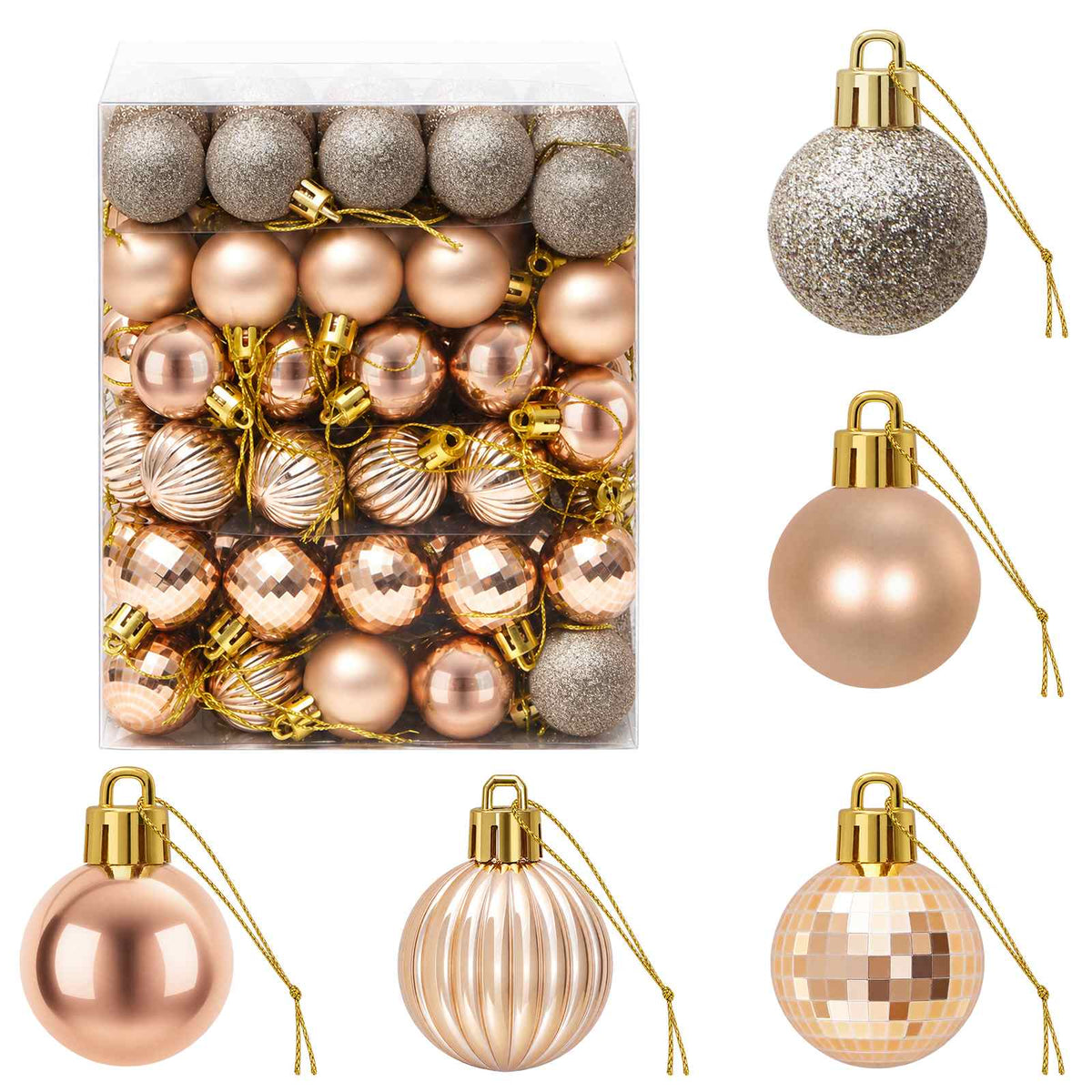 Christmas Ball Set 150 pcs Rose Gold 3 cm Polystyrene