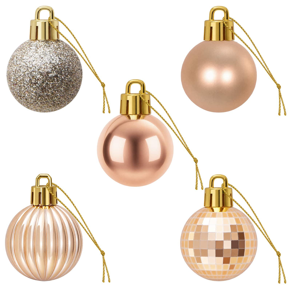 Christmas Ball Set 150 pcs Rose Gold 3 cm Polystyrene