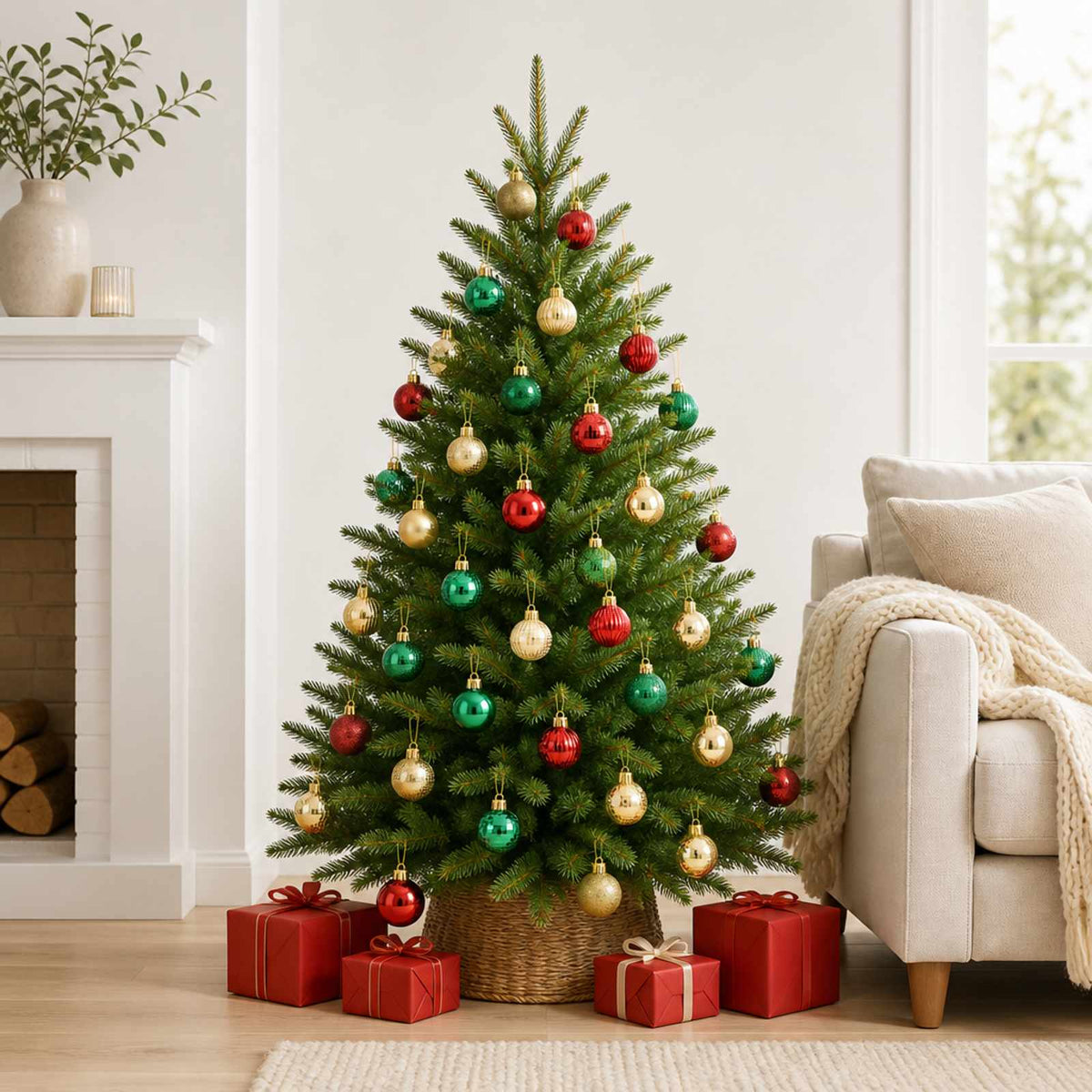 Christmas Ball Set 150 pcs Red, Gold and Green 3 cm Polystyrene