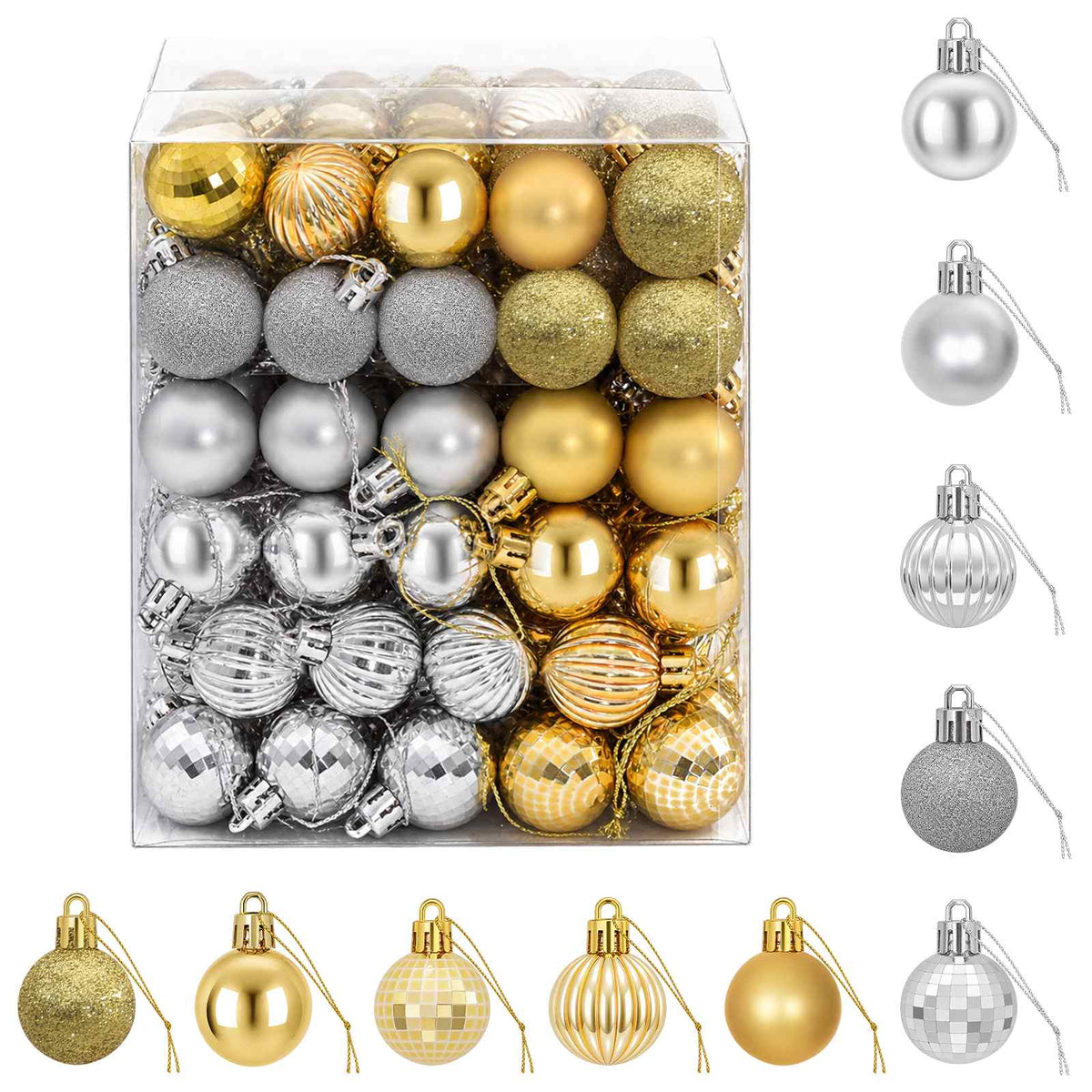Christmas Ball Set 150 pcs Silver and Gold 3 cm Polystyrene