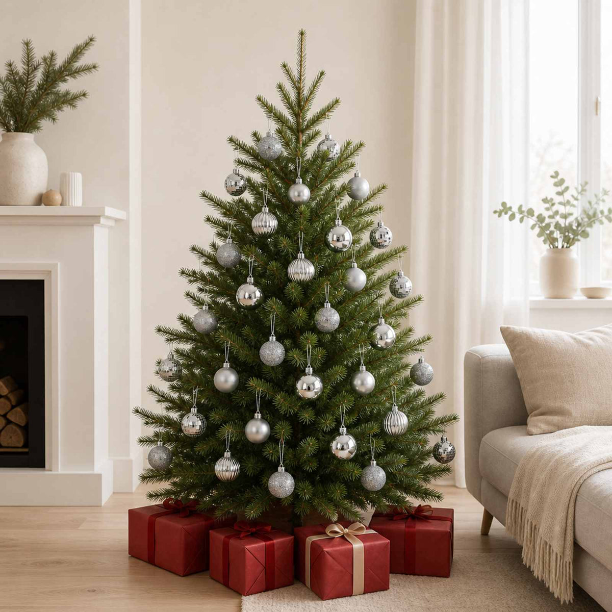 Christmas Ball Set 150 pcs Grey 3 cm Polystyrene
