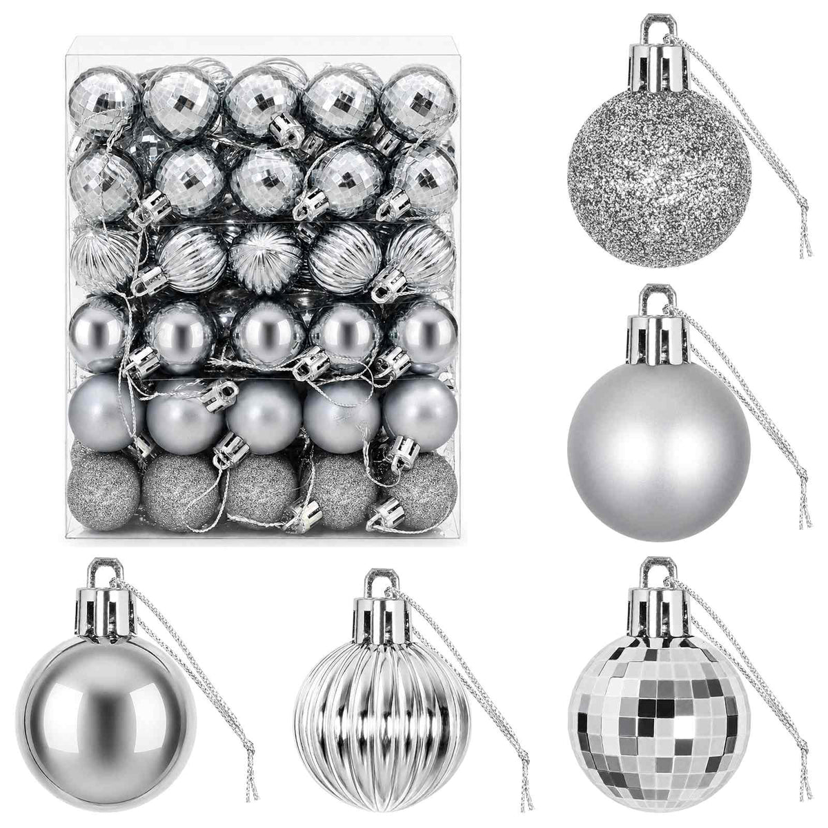 Christmas Ball Set 150 pcs Grey 3 cm Polystyrene