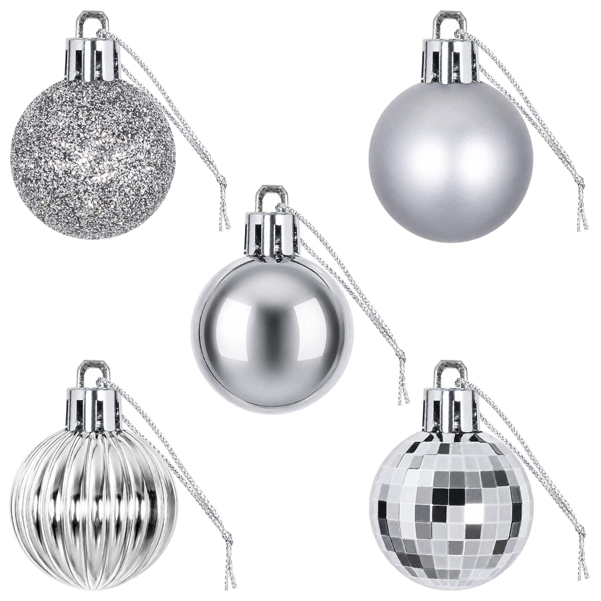 Christmas Ball Set 150 pcs Grey 3 cm Polystyrene