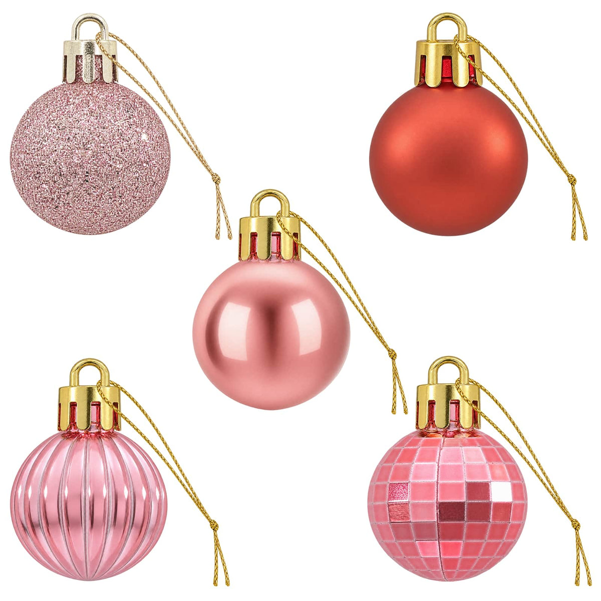 Christmas Ball Set 150 pcs Pink and Rose 3 cm Polystyrene