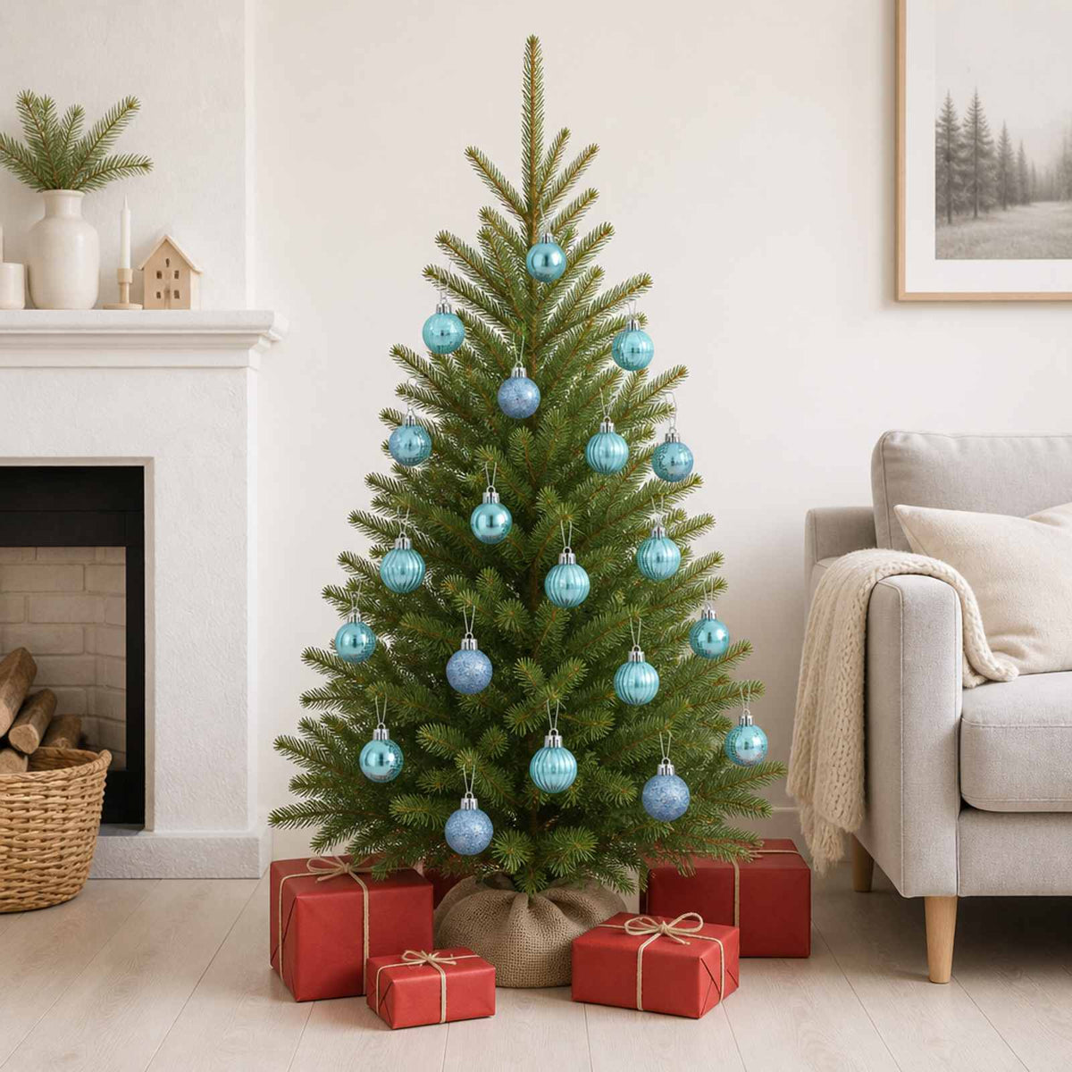 Christmas Ball Set 150 pcs Turquoise 3 cm Polystyrene