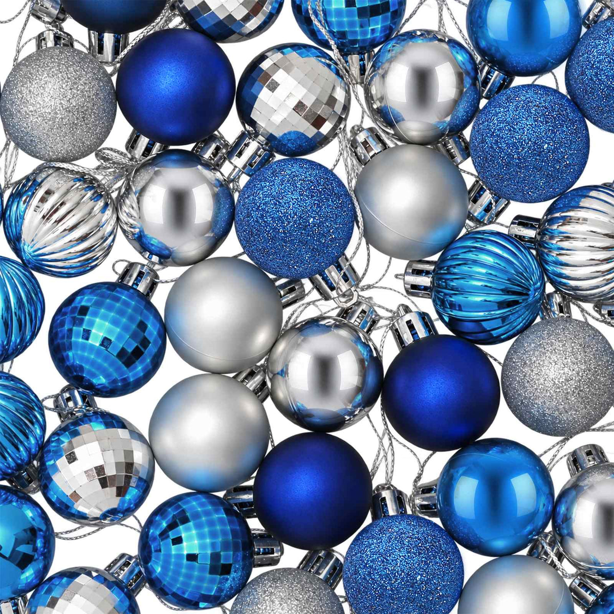 Christmas Ball Set 150 pcs Blue and Silver 3 cm Polystyrene
