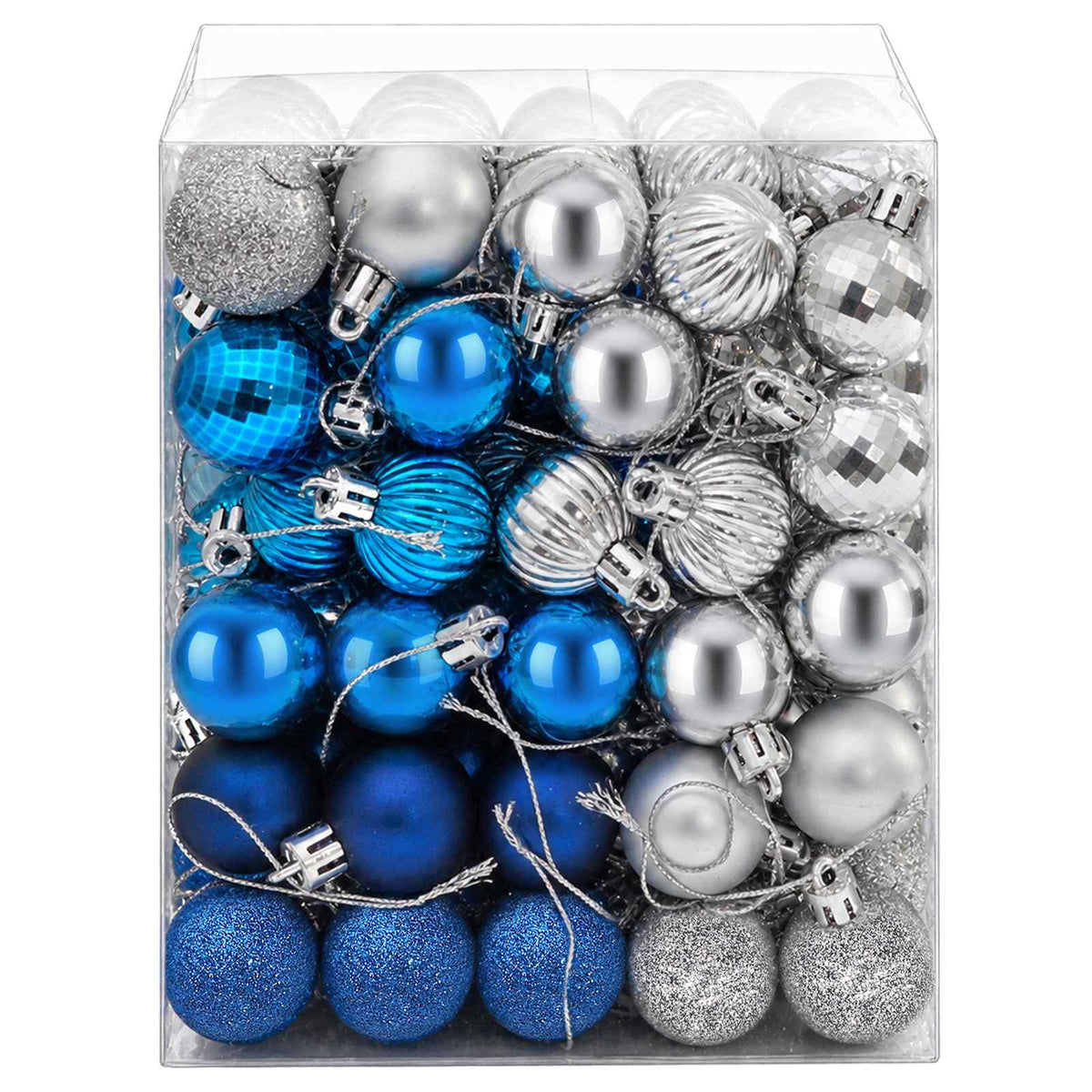 Christmas Ball Set 150 pcs Blue and Silver 3 cm Polystyrene