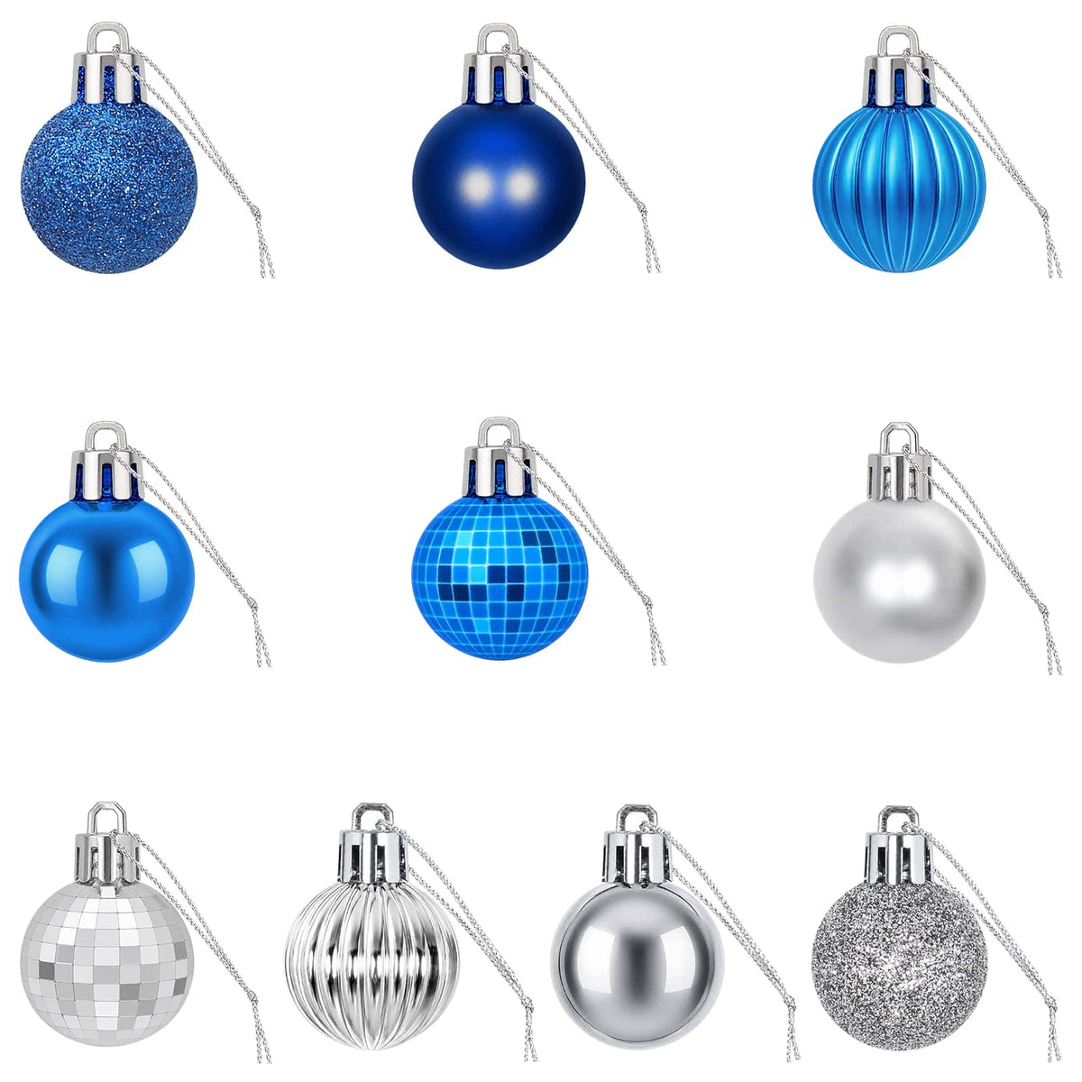 Christmas Ball Set 150 pcs Blue and Silver 3 cm Polystyrene