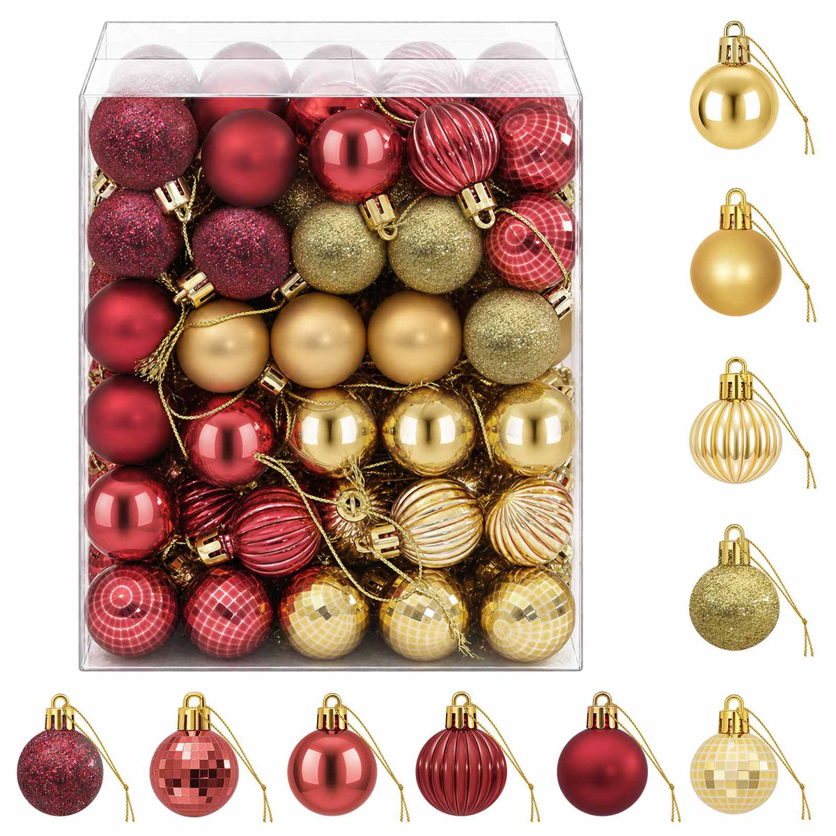 Christmas Ball Set 150 pcs Gold and Wine Red 3 cm Polystyrene