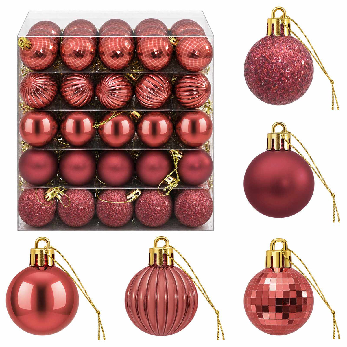 Christmas Ball Set 150 pcs Wine Red 3 cm Polystyrene