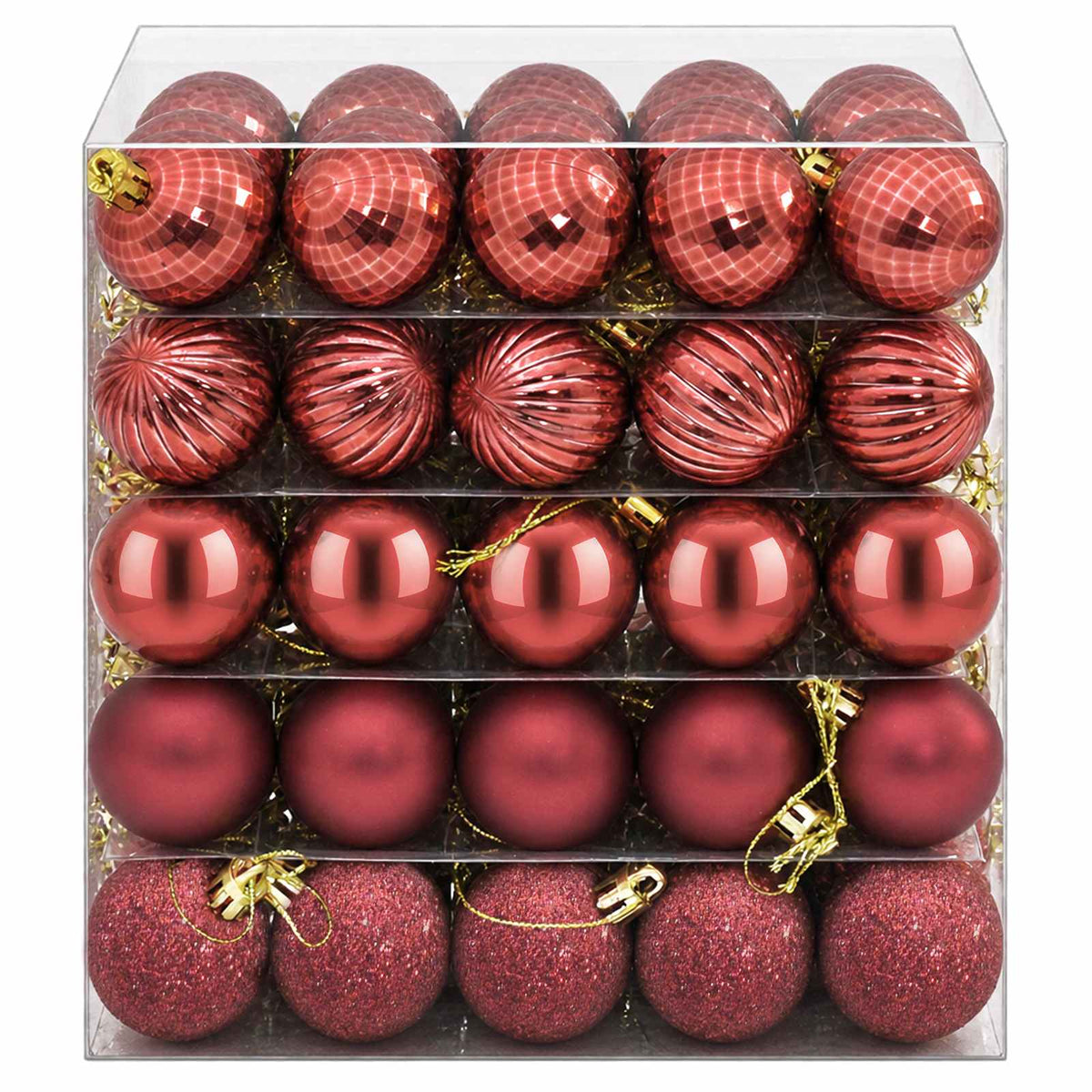Christmas Ball Set 150 pcs Wine Red 3 cm Polystyrene
