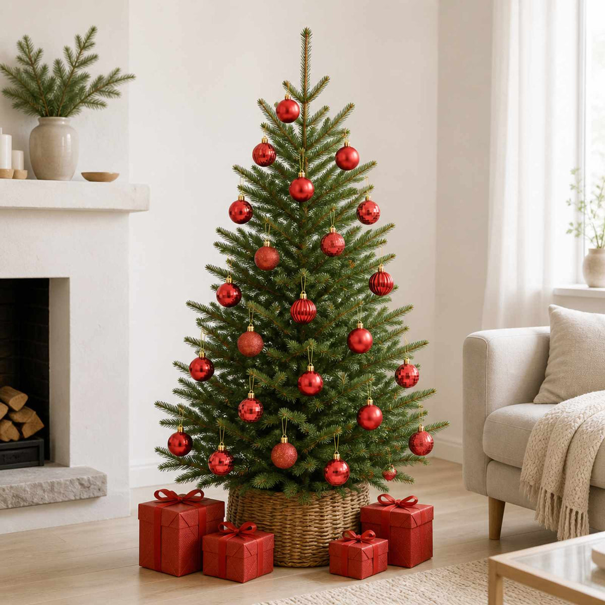 Christmas Ball Set 100 pcs Red 4 cm Polystyrene