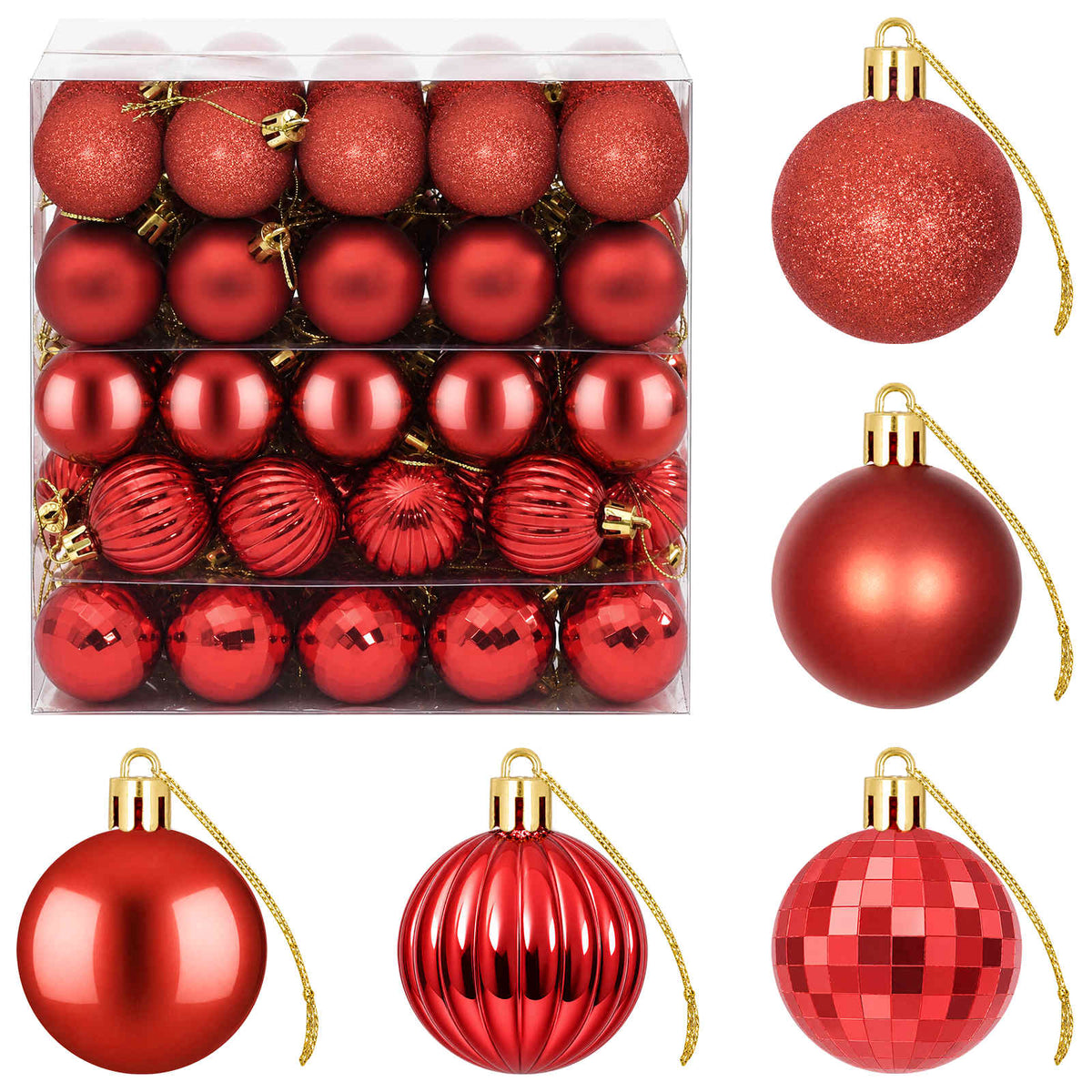 Christmas Ball Set 100 pcs Red 4 cm Polystyrene
