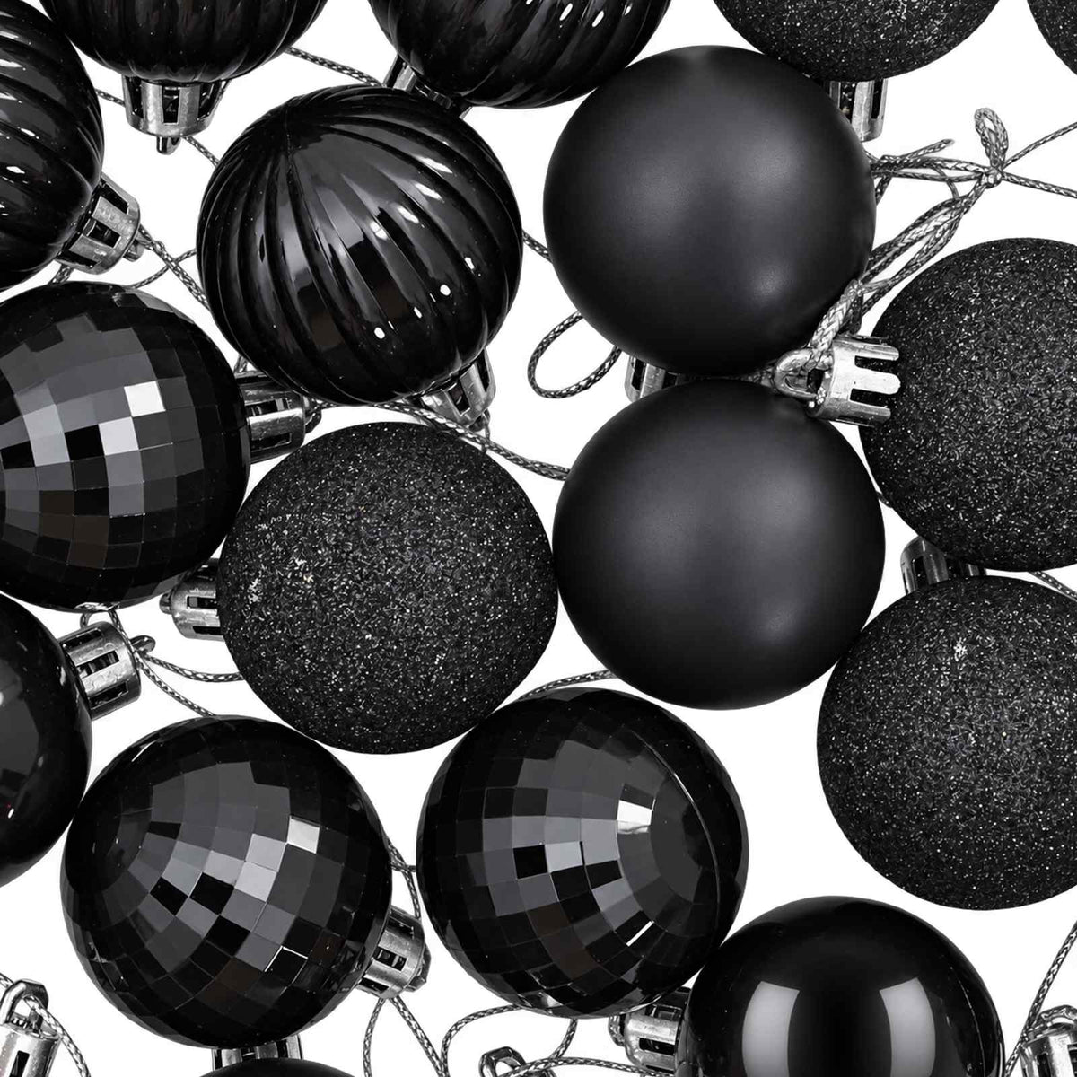 Christmas Ball Set 100 pcs Black Dia. 4 cm Polystyrene