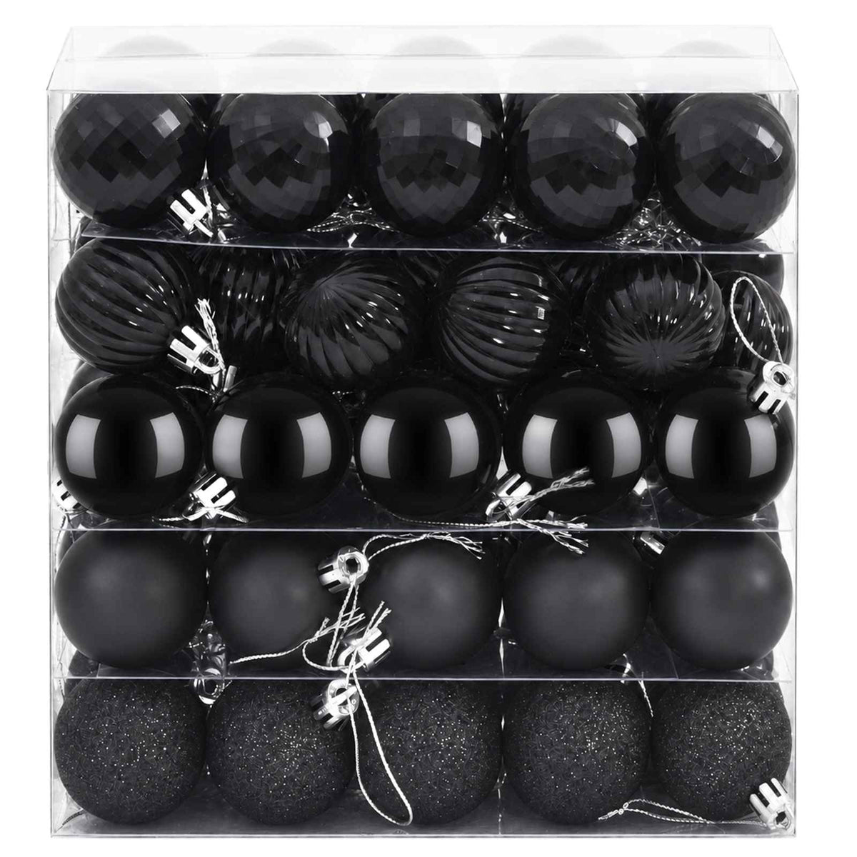 Christmas Ball Set 100 pcs Black Dia. 4 cm Polystyrene