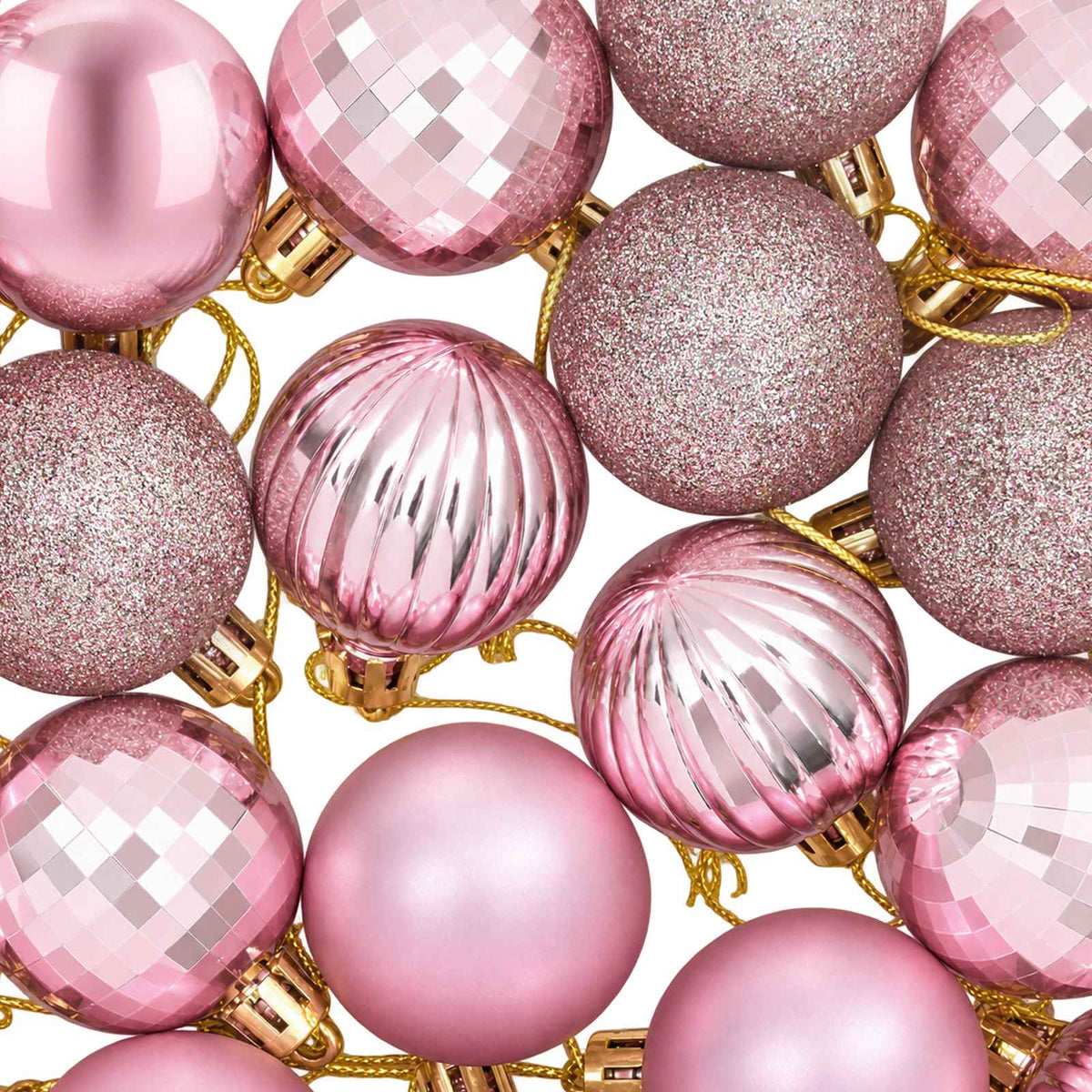 Christmas Ball Set 100 pcs Pink Dia. 4 cm Polystyrene