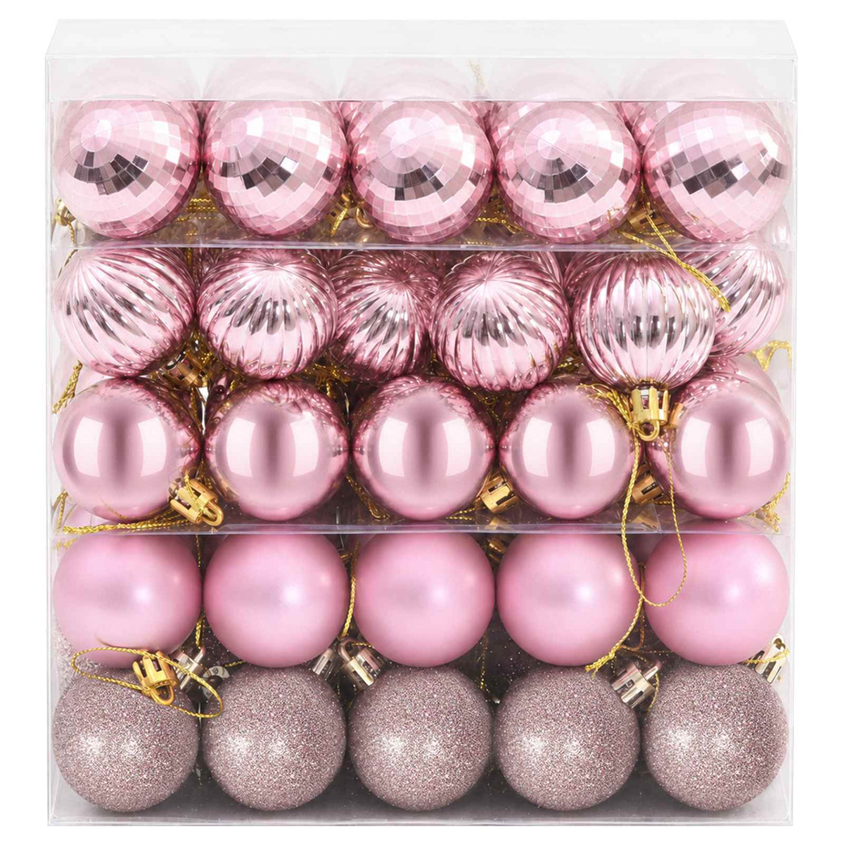 Christmas Ball Set 100 pcs Pink Dia. 4 cm Polystyrene