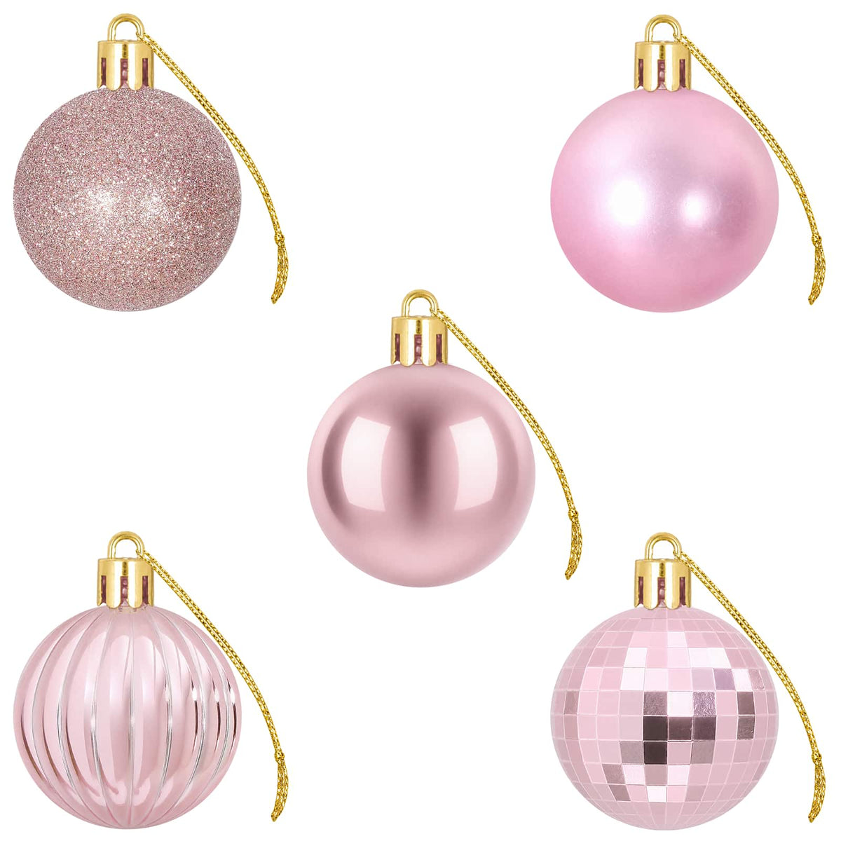 Christmas Ball Set 100 pcs Pink Dia. 4 cm Polystyrene