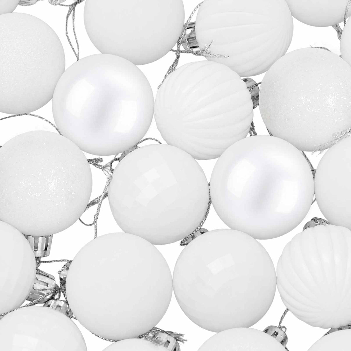 Christmas Ball Set 100 pcs White 4 cm Polystyrene