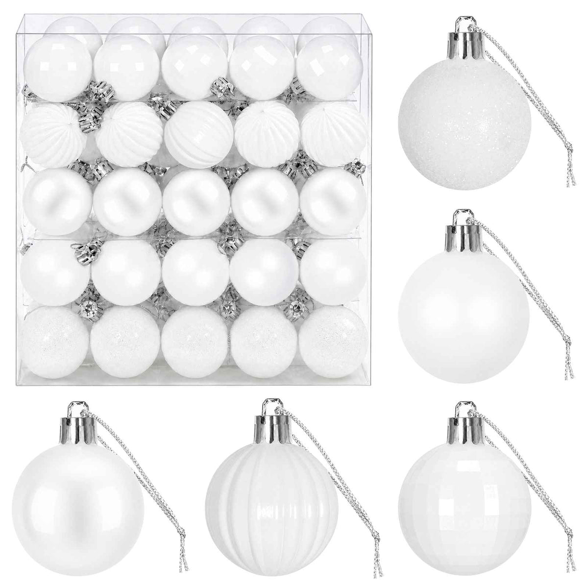 Christmas Ball Set 100 pcs White 4 cm Polystyrene