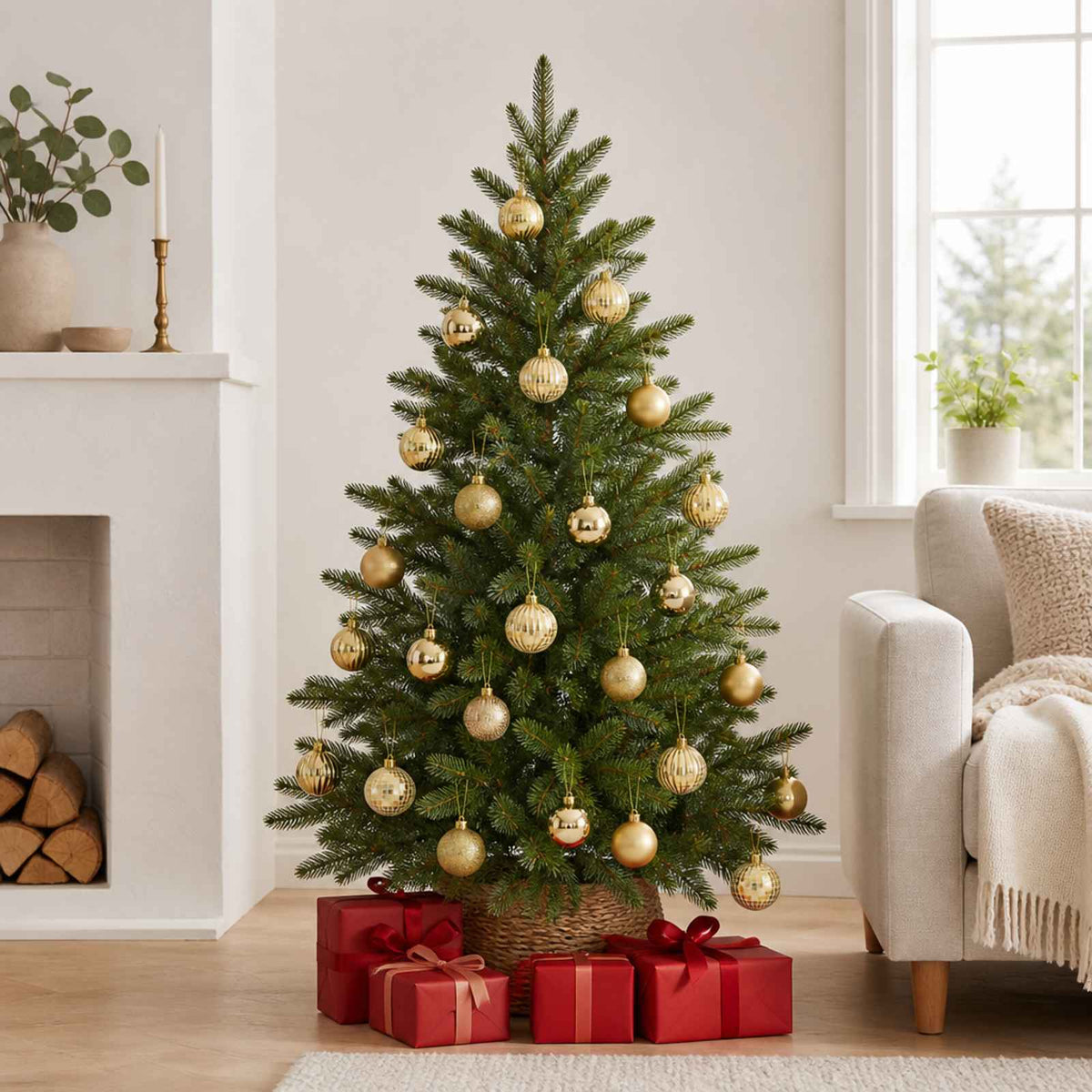 Christmas Ball Set 100 pcs Gold 4 cm Polystyrene