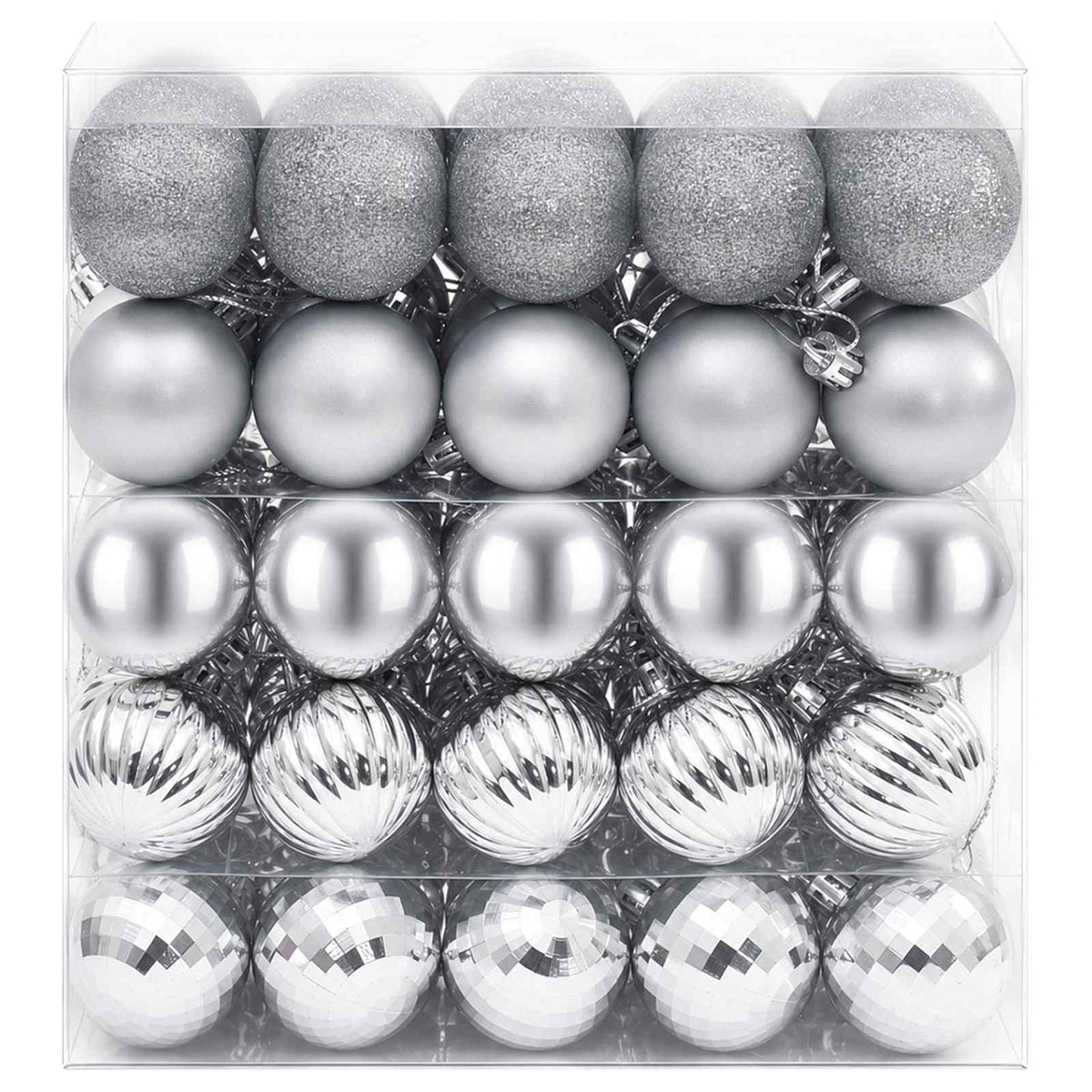 Christmas Ball Set 100 pcs Silver 4 cm Polystyrene