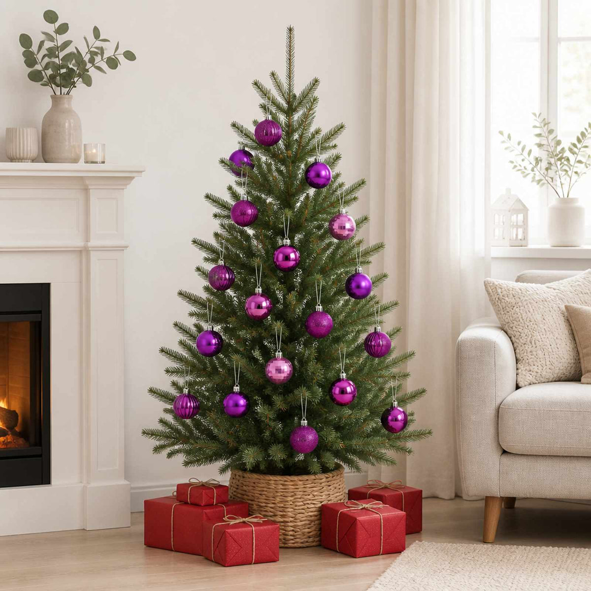 Christmas Ball Set 100 pcs Lilac 4 cm Polystyrene