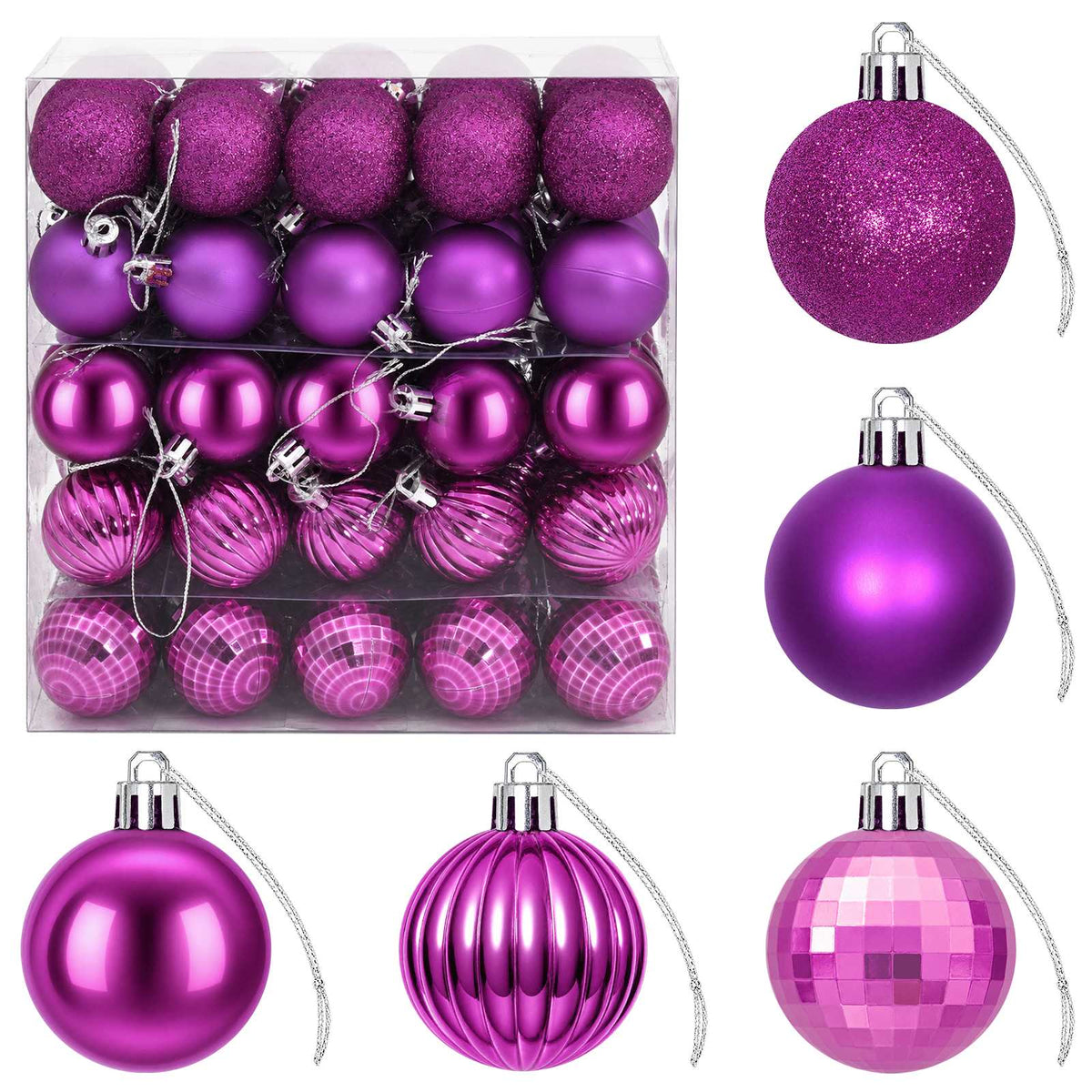 Christmas Ball Set 100 pcs Lilac 4 cm Polystyrene