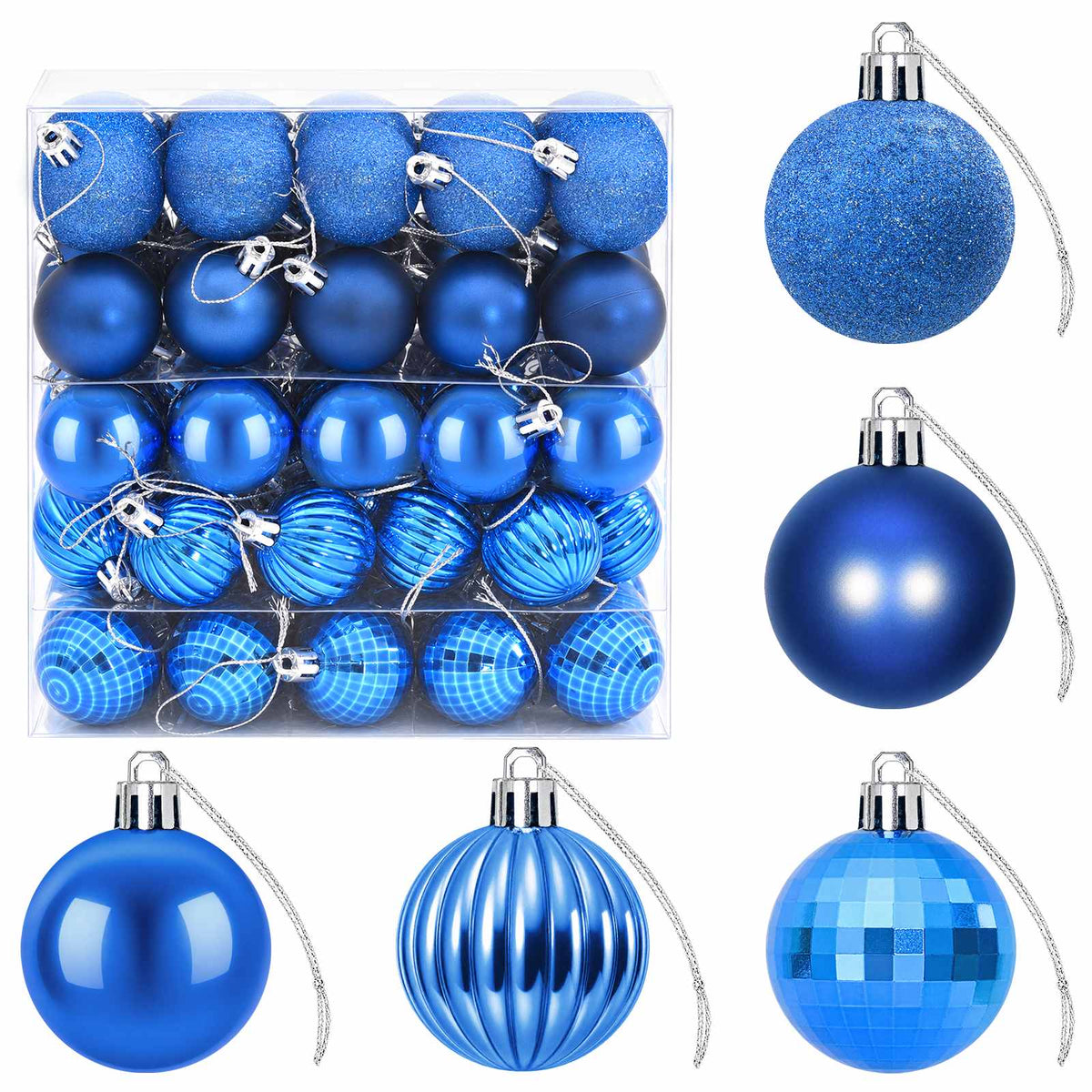 Christmas Ball Set 100 pcs Blue Dia. 4 cm Polystyrene