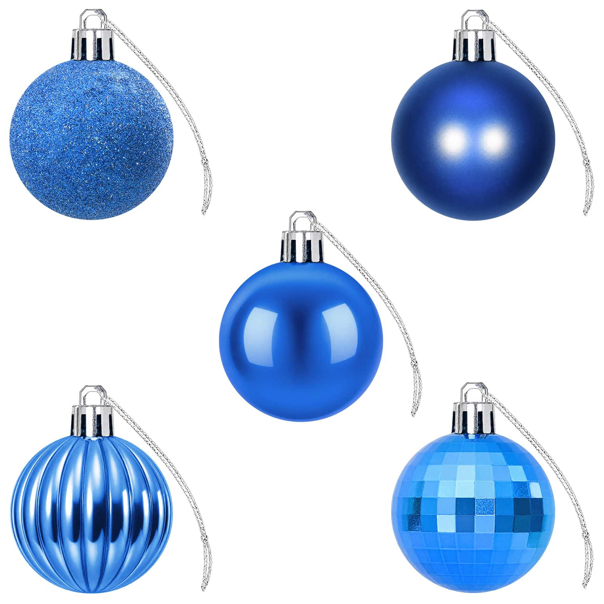 Christmas Ball Set 100 pcs Blue Dia. 4 cm Polystyrene