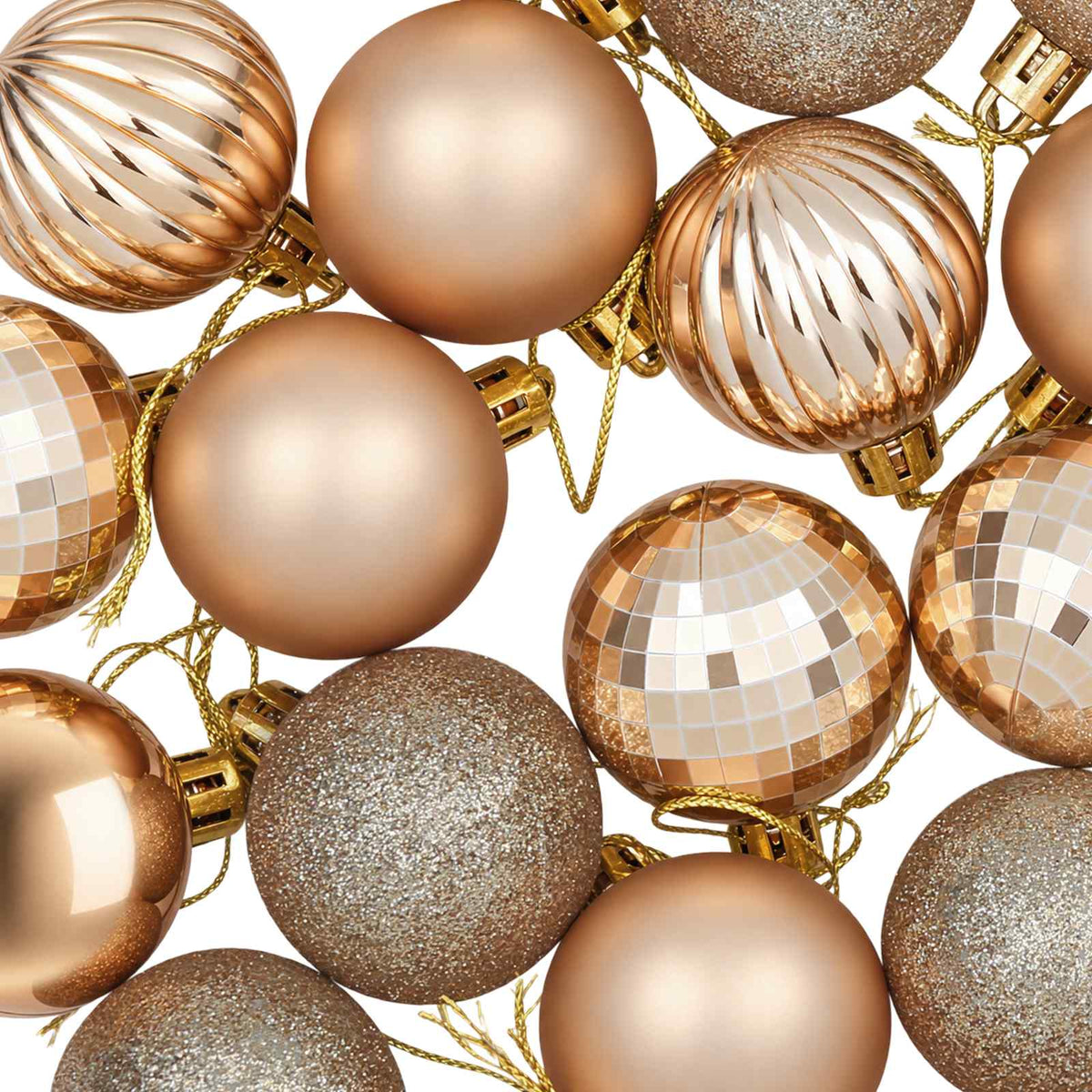 Christmas Ball Set 100 pcs Rose Gold 4 cm Polystyrene