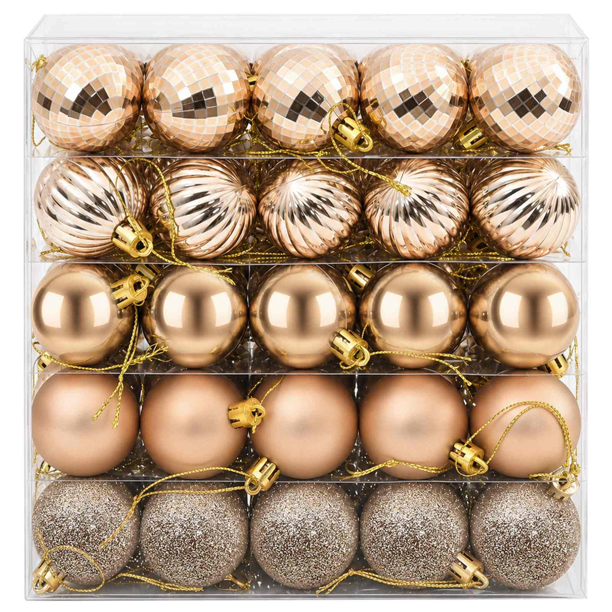 Christmas Ball Set 100 pcs Rose Gold 4 cm Polystyrene