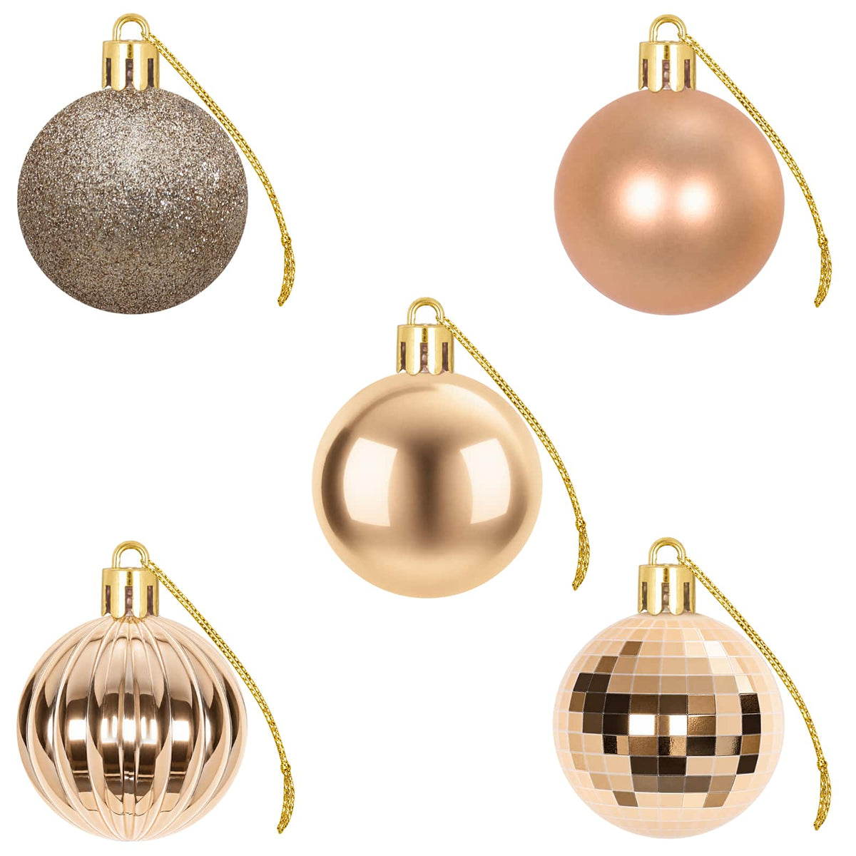 Christmas Ball Set 100 pcs Rose Gold 4 cm Polystyrene