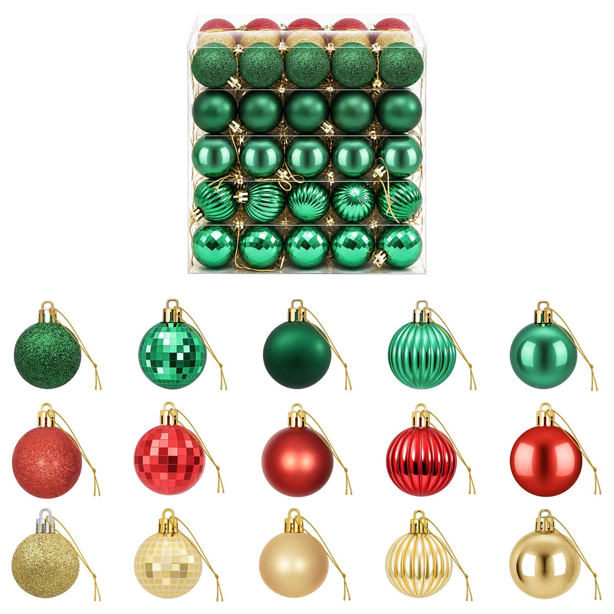 Christmas Ball Set 100 pcs Red, Gold and Green 4 cm Polystyrene