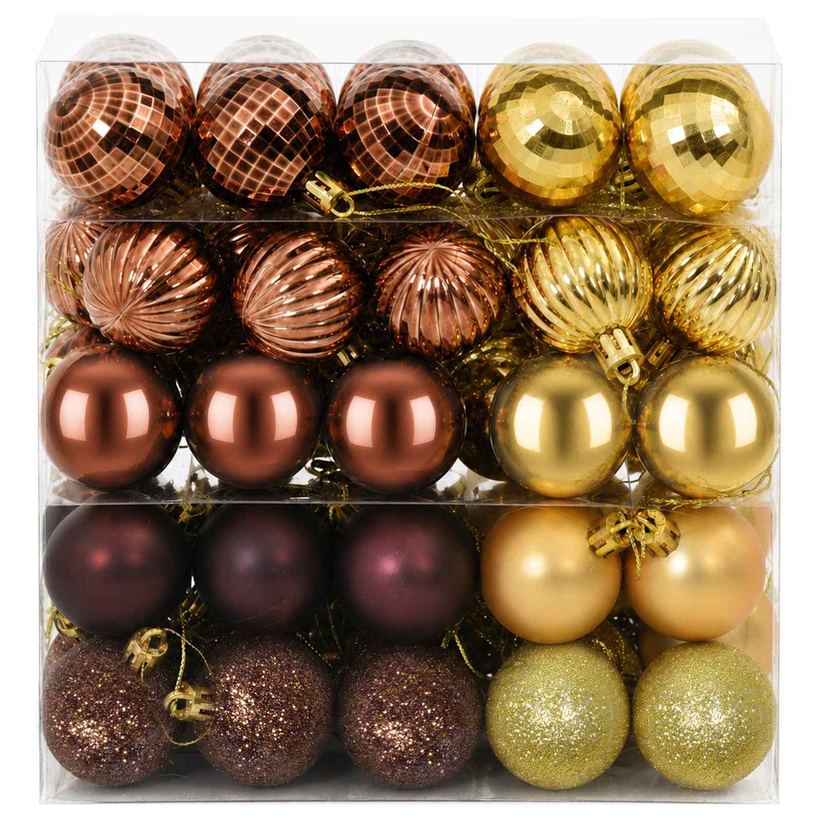 Christmas Ball Set 100 pcs Brown and Gold 4 cm Polystyrene