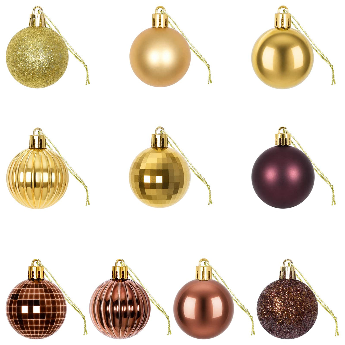 Christmas Ball Set 100 pcs Brown and Gold 4 cm Polystyrene